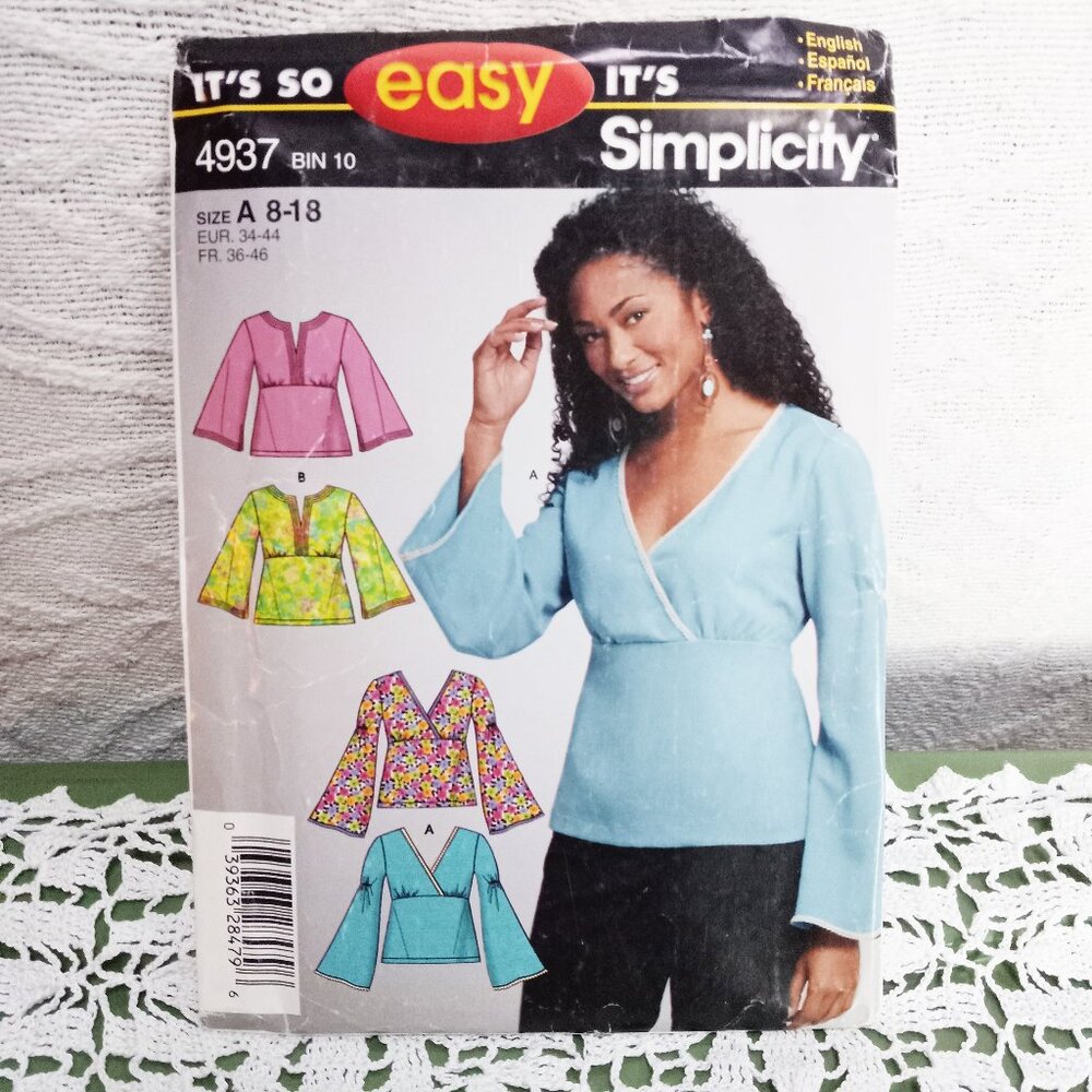 Simplicity It's So Easy Sewing Pattern # 4937 Sz A 8-18 Uncut/Unused NIP